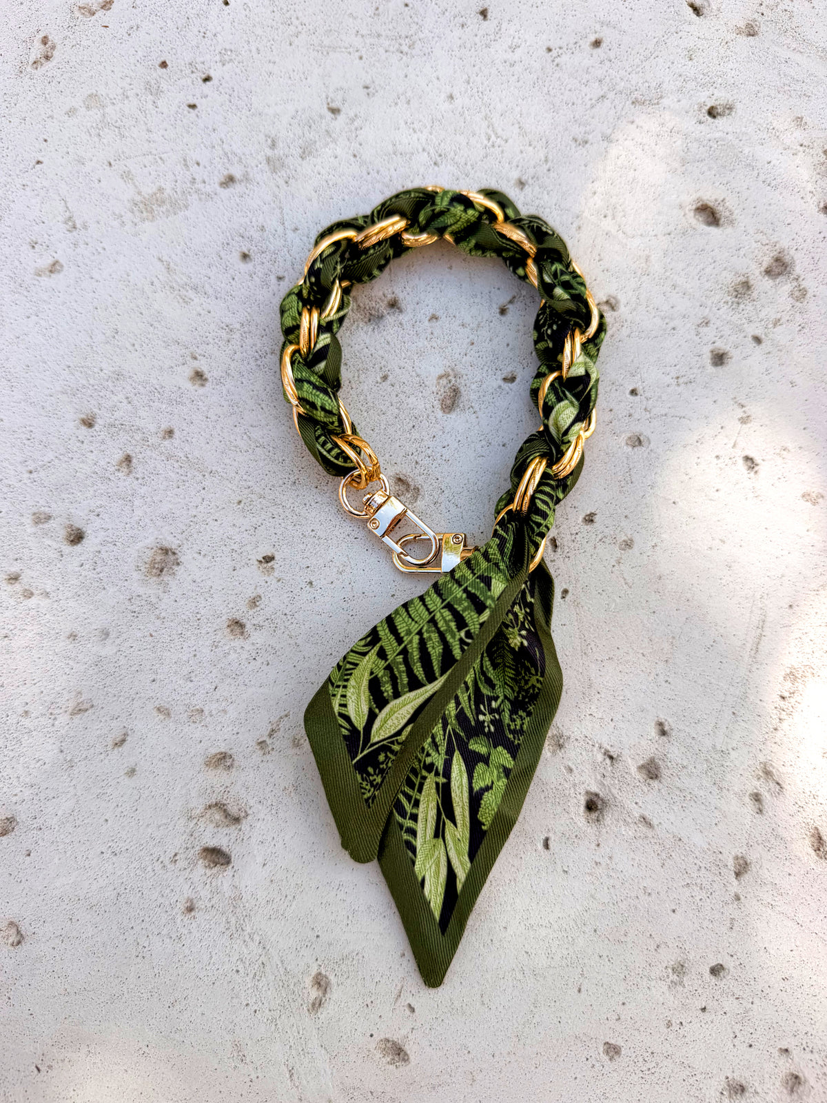 18K Gold Filled Silk Textile Knot Bag Charm