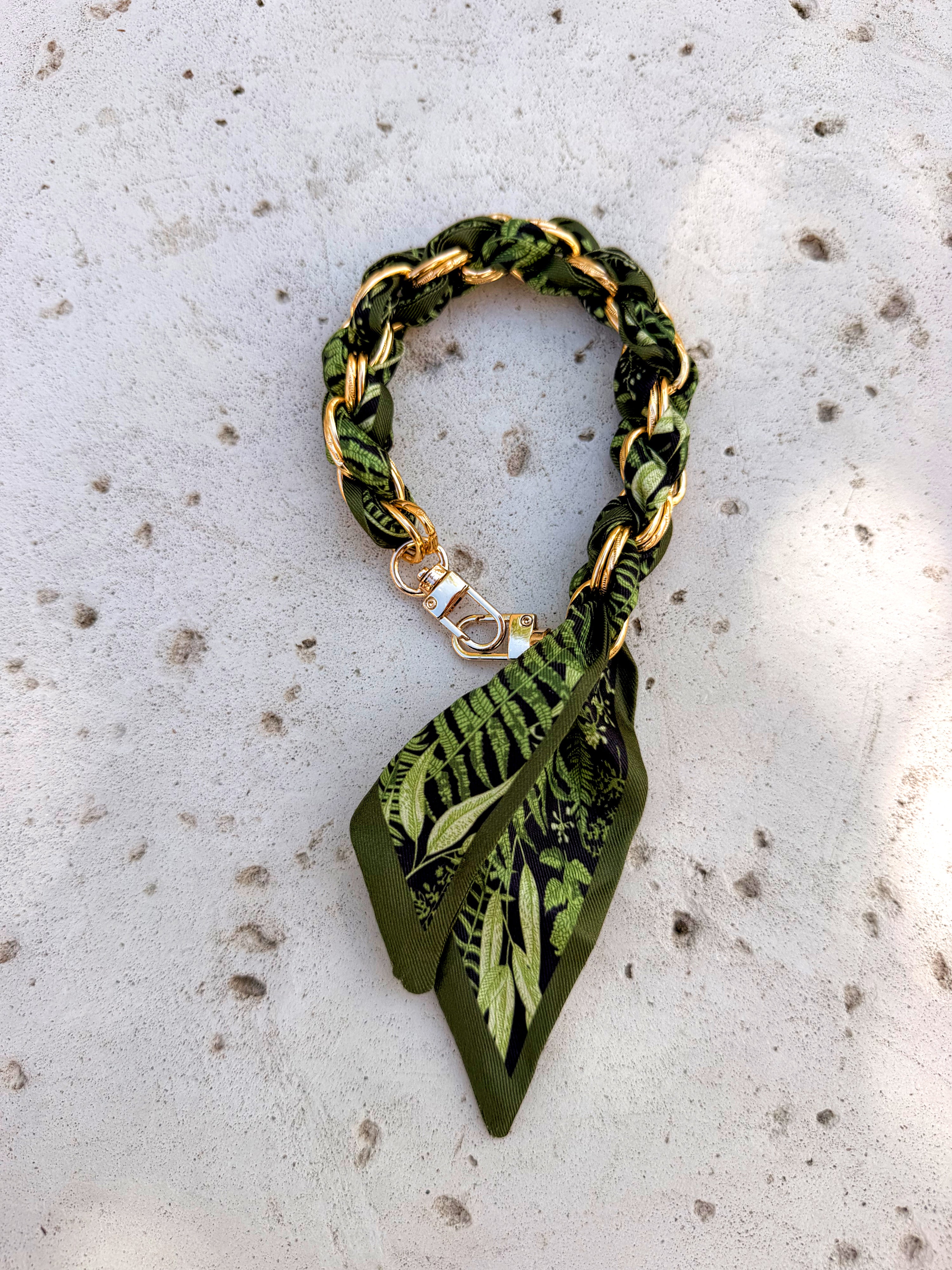18K Gold Filled Silk Textile Knot Bag Charm