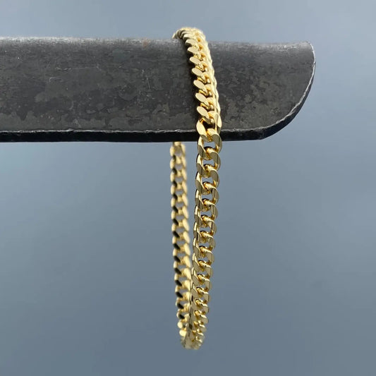 14K Gold Filled Cuban Link Chain – Slim Flat Curb Necklace