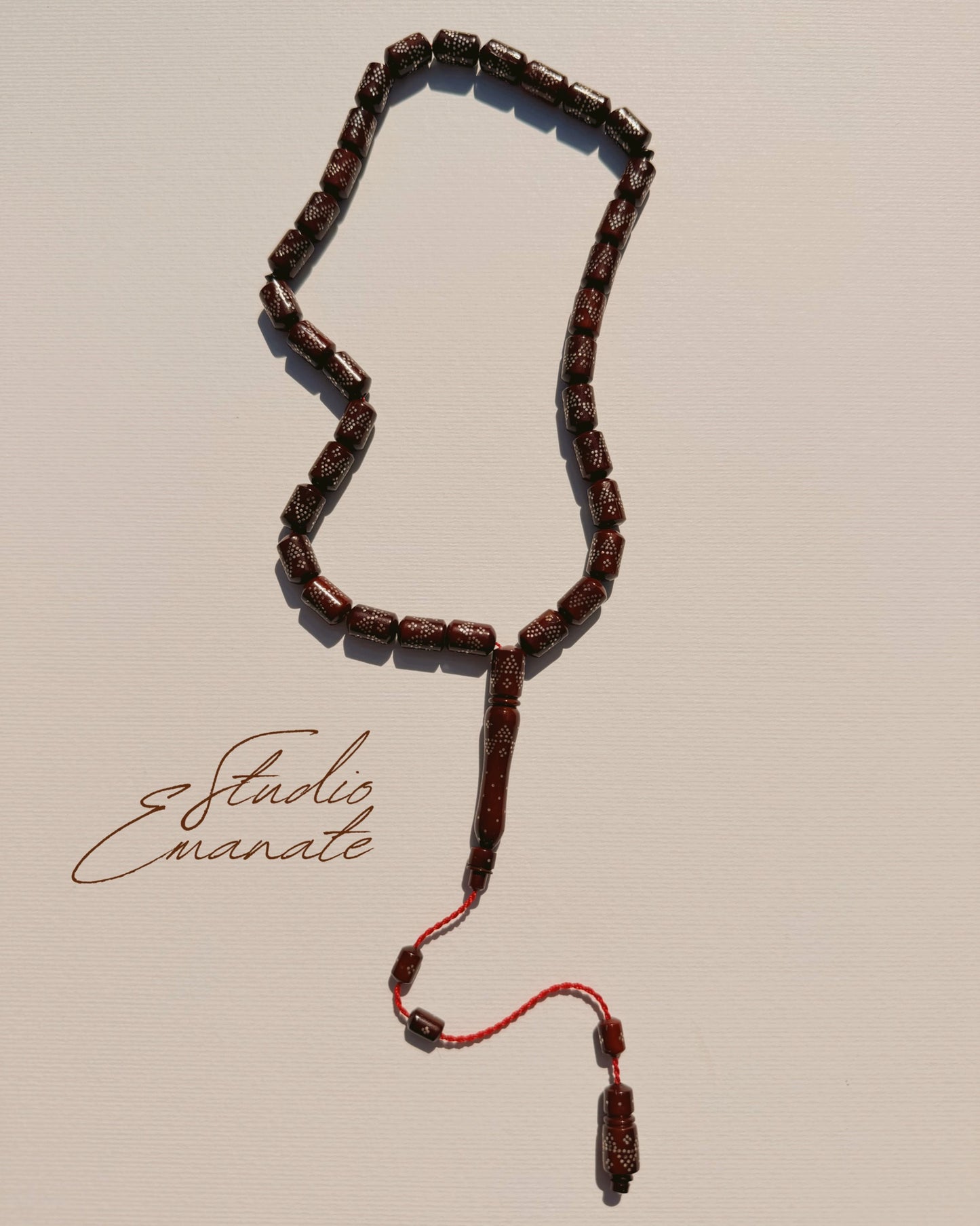 Egyptian Misbaha with Brass Inlay