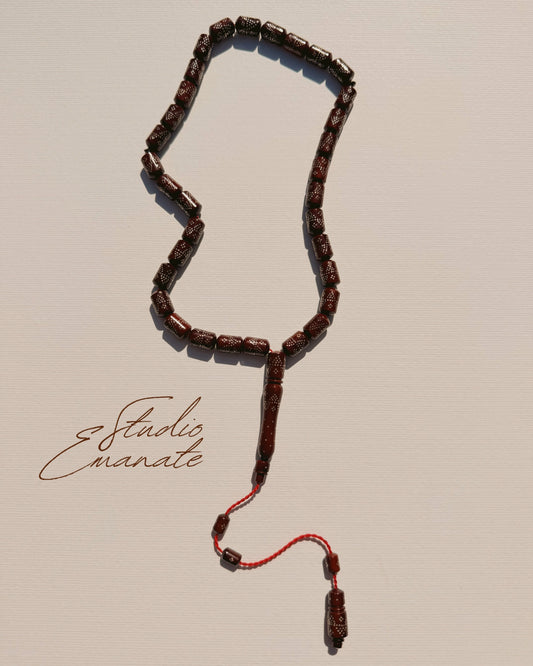 Egyptian Misbaha with Brass Inlay