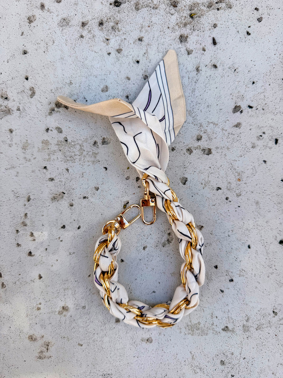 18K Gold Filled Silk Textile Knot Bag Charm