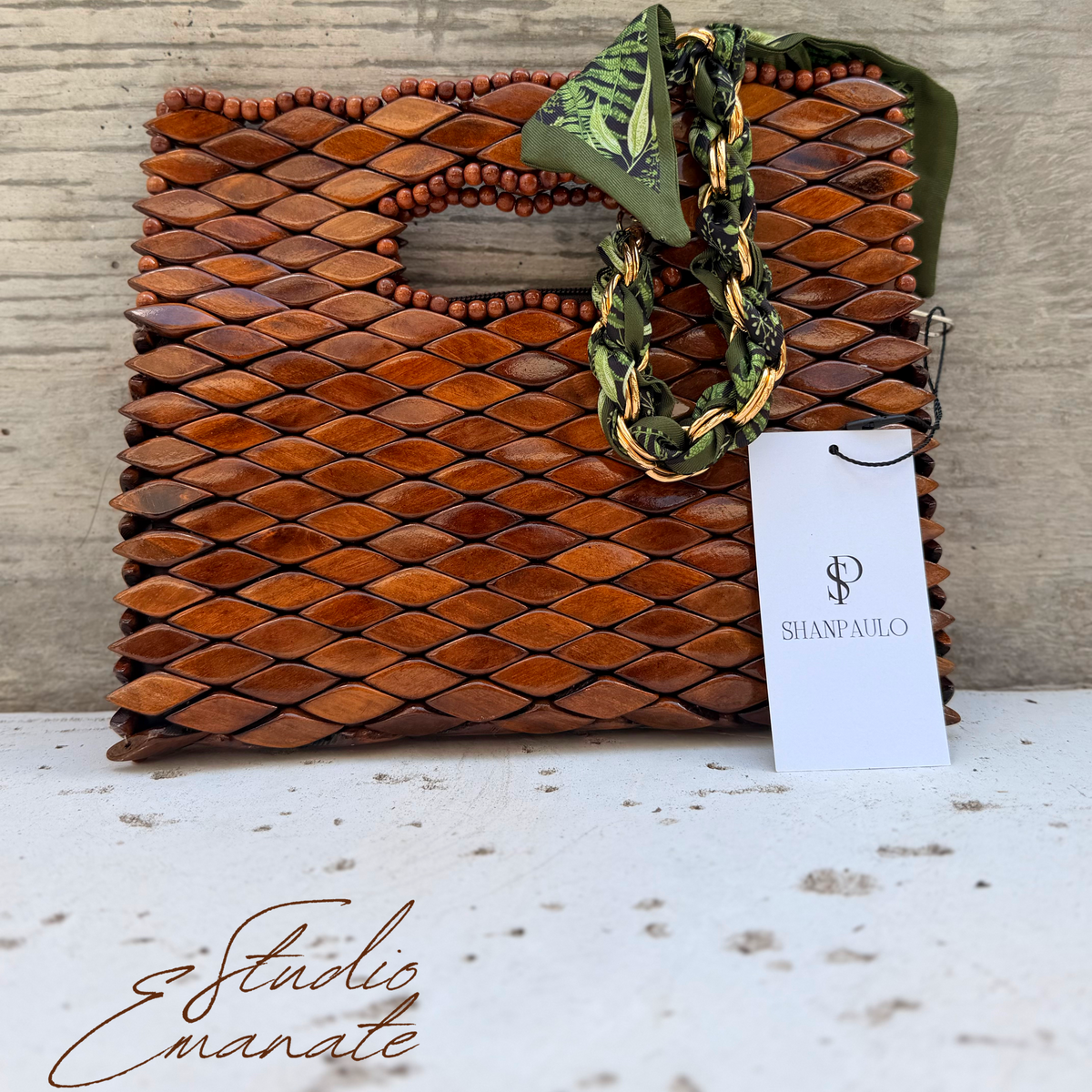 St. Tropez Petite Clutch - Dark Walnut