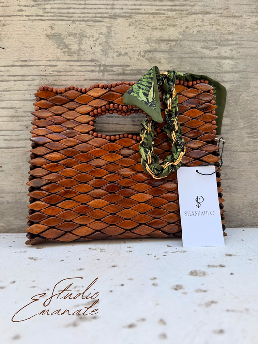 St. Tropez Petite Clutch - Dark Walnut