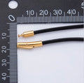 Thin Black Cord Necklace — Gold Filled Clasp