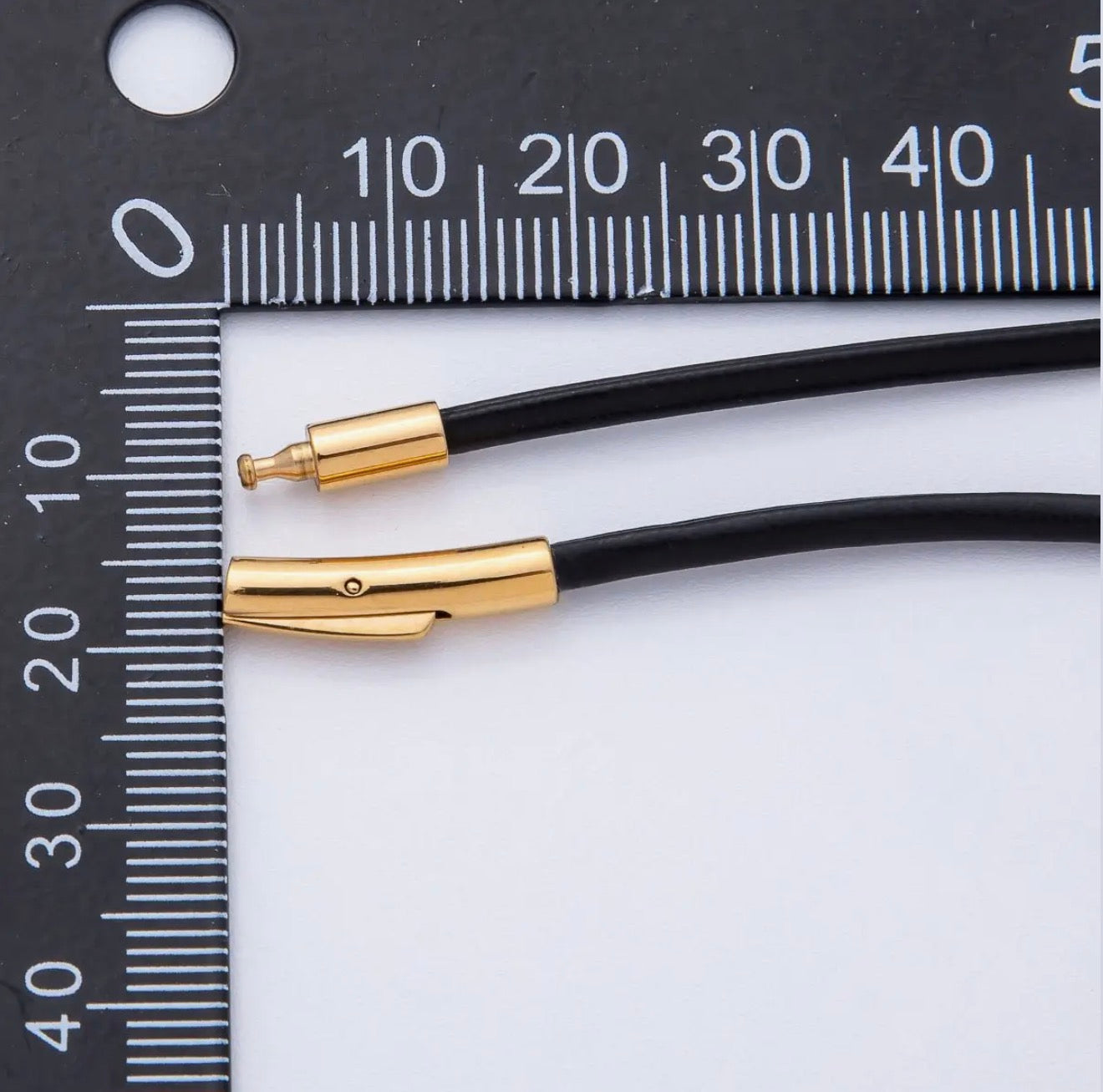 Thin Black Cord Necklace — Gold Filled Clasp