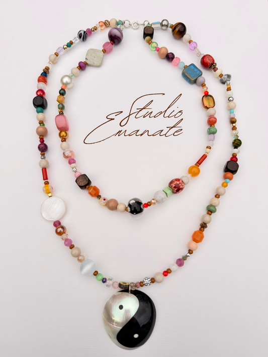 Studio Emanate One-of-One Beaded Yin Yang Necklace