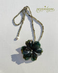 Moss Bloom Floral Pendant Choker