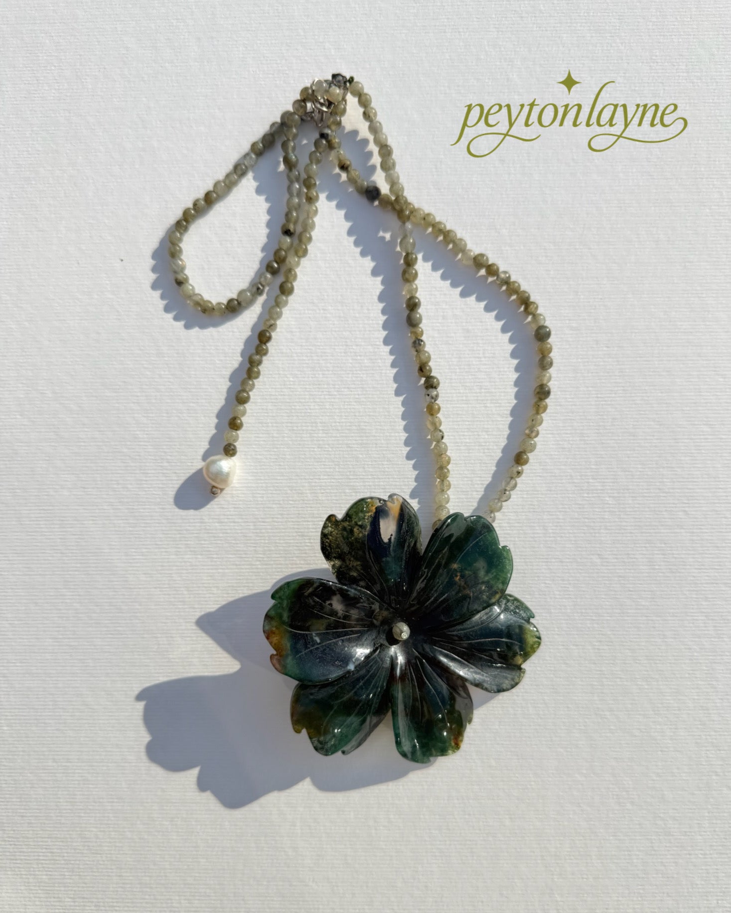 Moss Bloom Floral Pendant Choker