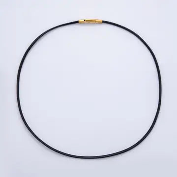 Thin Black Cord Necklace — Gold Filled Clasp